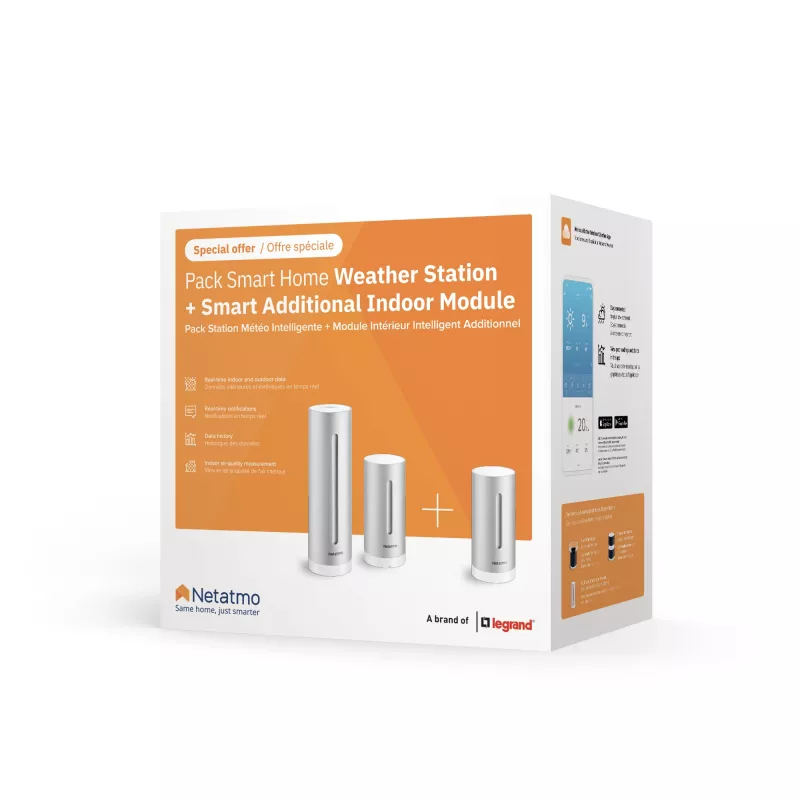 Netatmo Smart Home Weather Station rinkinys su papildomu patalpų moduliu