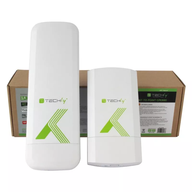 Techly I-WL-CPE880 (108439) lauko CPE / prieigos taškas / signalo kartotuvas, Wi-Fi 802.11n, 5,8 GHz, 15 dBi, 300 Mbps, Point-to-Point / Point-to-Multipoint tiltas