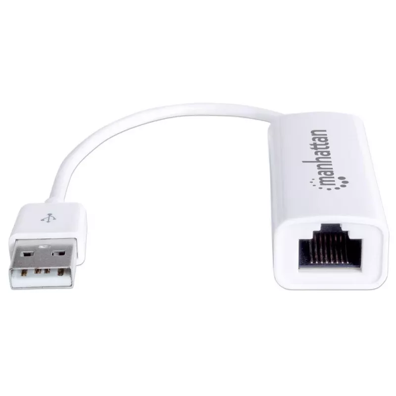 Manhattan USB-A Fast Ethernet Adapter 10/100 Mbps, USB 2.0, RJ45, baltas
