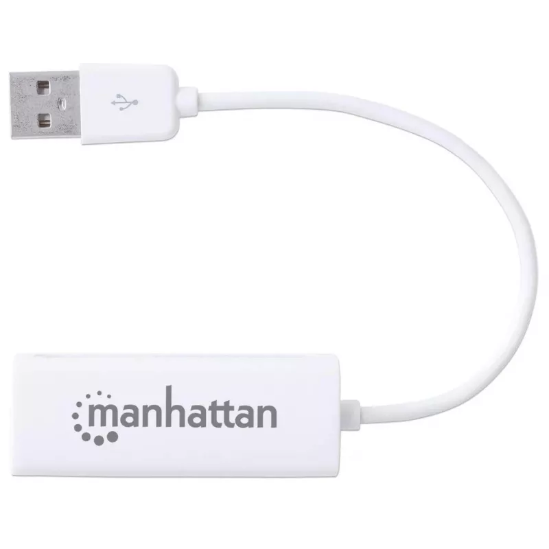 Manhattan USB-A Fast Ethernet Adapter 10/100 Mbps, USB 2.0, RJ45, baltas
