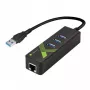Techly IDATA-USB-ETGIGA-3U2 (105803) USB 3.0 į Gigabit Ethernet adapteris su 3 prievadų USB 3.0 šakotuvu, USB-A, RJ45, aliuminis