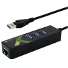 Techly IDATA-USB-ETGIGA-3U2 (105803) USB 3.0 į Gigabit Ethernet adapteris su 3 prievadų USB 3.0 šakotuvu, USB-A, RJ45, aliuminis