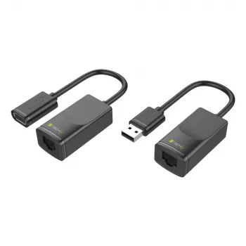 Techly IUSB-EXTENDTY2 lyties keitiklis RJ-45 į USB 2.0 Type-A, juodas