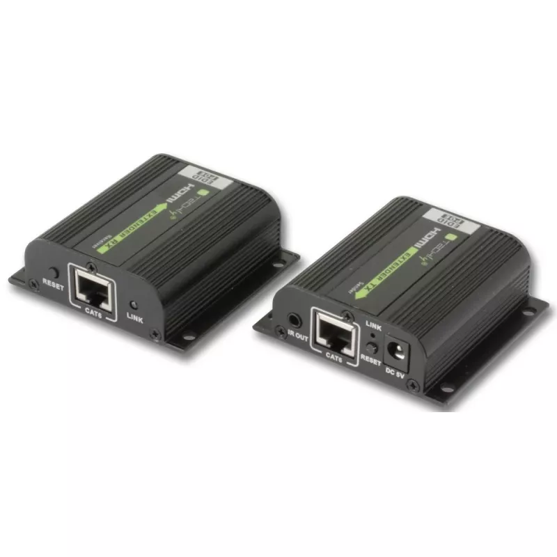 Techly IDATA EXT-E70POED HDMI ilgintuvas AV siųstuvas ir imtuvas juodas
