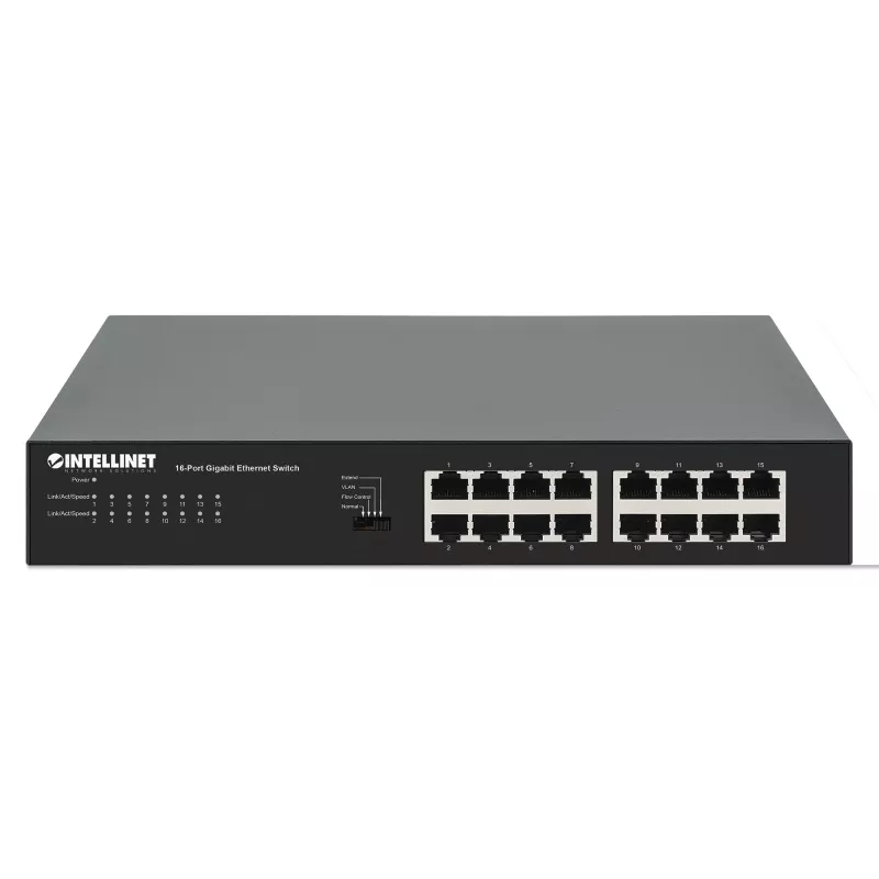 Nevaldomas komutatorius Manhattan 561815 16 prievadų Gigabit Ethernet 10/100/1000