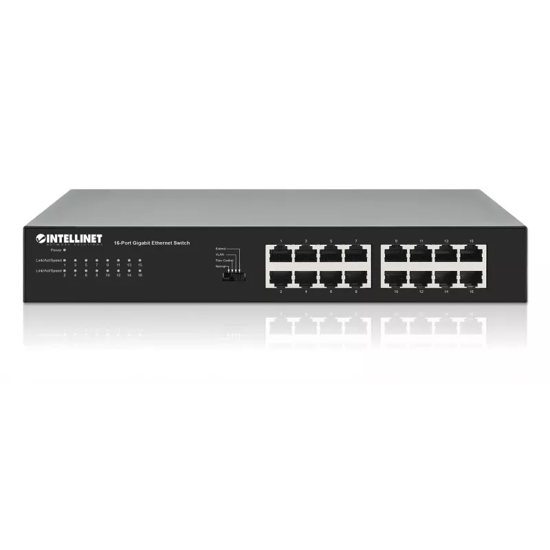Nevaldomas komutatorius Manhattan 561815 16 prievadų Gigabit Ethernet 10/100/1000