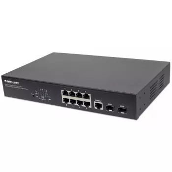 Valdomas jungiklis Intellinet 8 prievadų Gigabit Ethernet PoE+ su 2 SFP prievadais