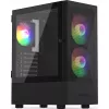 Kompiuterio korpusas KRUX VAKO KRX0132 ATX juodas — grūdintas stiklas, RGB, tinka Mini‑ATX, GPU iki 31 cm, CPU aušintuvas iki 15,9 cm