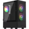 Kompiuterio korpusas KRUX VAKO KRX0132 ATX juodas — grūdintas stiklas, RGB, tinka Mini‑ATX, GPU iki 31 cm, CPU aušintuvas iki 15,9 cm