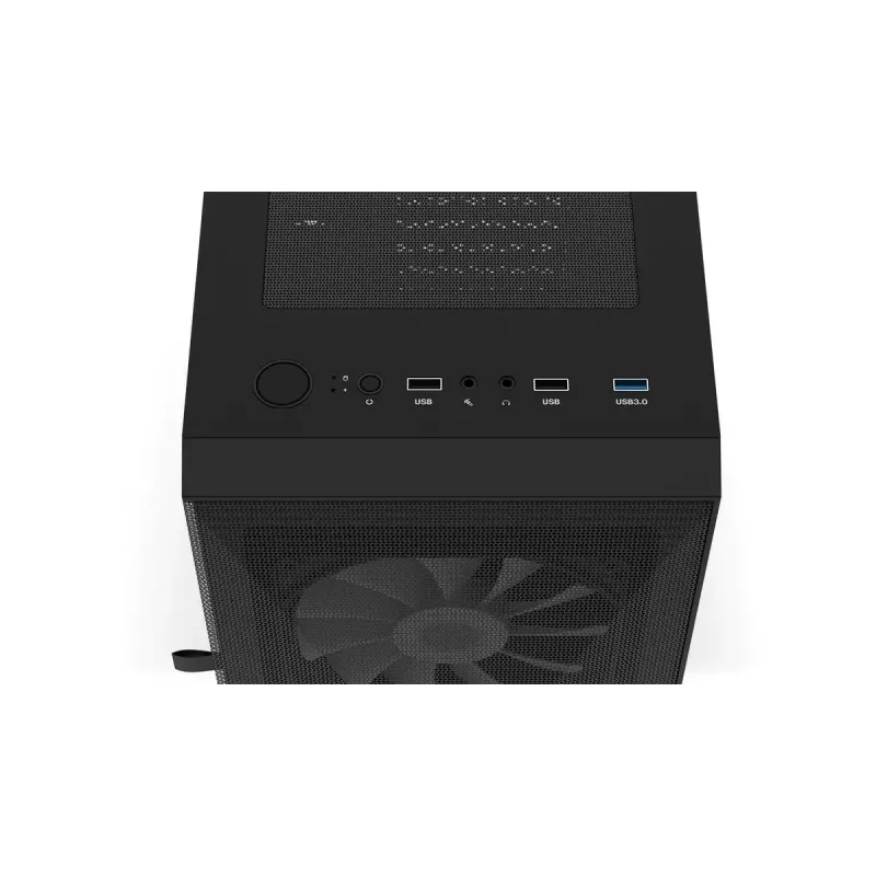 Kompiuterio korpusas KRUX VAKO KRX0132 ATX juodas — grūdintas stiklas, RGB, tinka Mini‑ATX, GPU iki 31 cm, CPU aušintuvas iki 15,9 cm