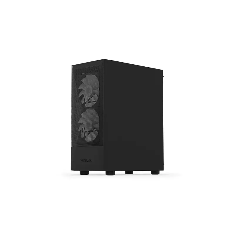 Kompiuterio korpusas KRUX VAKO KRX0132 ATX juodas — grūdintas stiklas, RGB, tinka Mini‑ATX, GPU iki 31 cm, CPU aušintuvas iki 15,9 cm