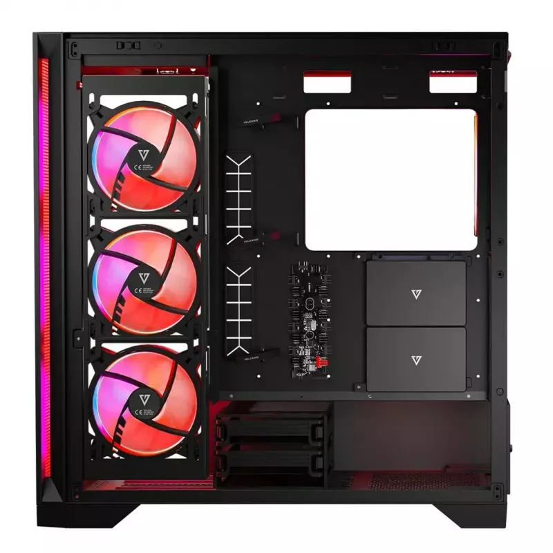 MODECOM VOLCANO EXPANSE S APEX ARGB Midi Tower korpusas, grūdintas stiklas, USB-C, 3x140 mm priekyje, ATX/micro-ATX, GPU iki 430 mm