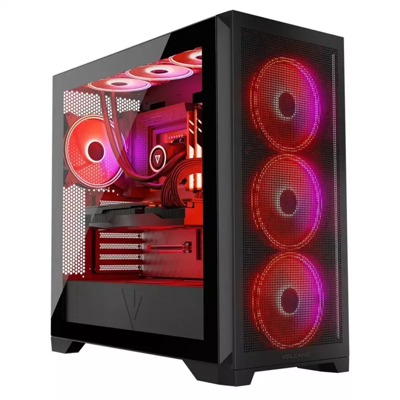 MODECOM VOLCANO EXPANSE S APEX ARGB Midi Tower korpusas, grūdintas stiklas, USB-C, 3x140 mm priekyje, ATX/micro-ATX, GPU iki 430 mm