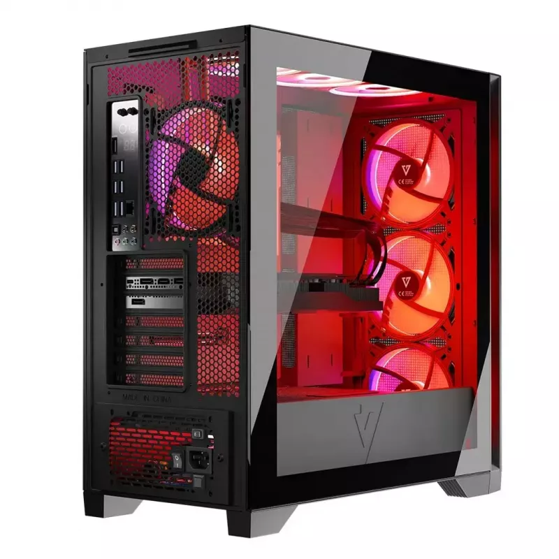 MODECOM VOLCANO EXPANSE S APEX ARGB Midi Tower korpusas, grūdintas stiklas, USB-C, 3x140 mm priekyje, ATX/micro-ATX, GPU iki 430 mm