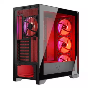 MODECOM VOLCANO EXPANSE S APEX ARGB Midi Tower korpusas, grūdintas stiklas, USB-C, 3x140 mm priekyje, ATX/micro-ATX, GPU iki 430 mm