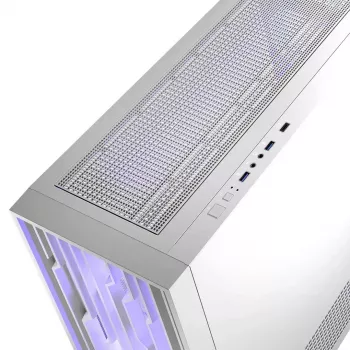 Korpusas MODECOM Volcano Perun Apex ARGB baltas Midi Tower, grūdintas stiklas, ARGB, USB-C, palaiko micro ATX, GPU iki 39 cm