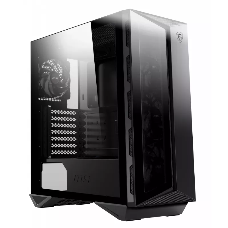 MSI MPG Gungnir 110R Midi Tower kompiuterio dėžė, juoda, grūdinto stiklo šoninis skydas