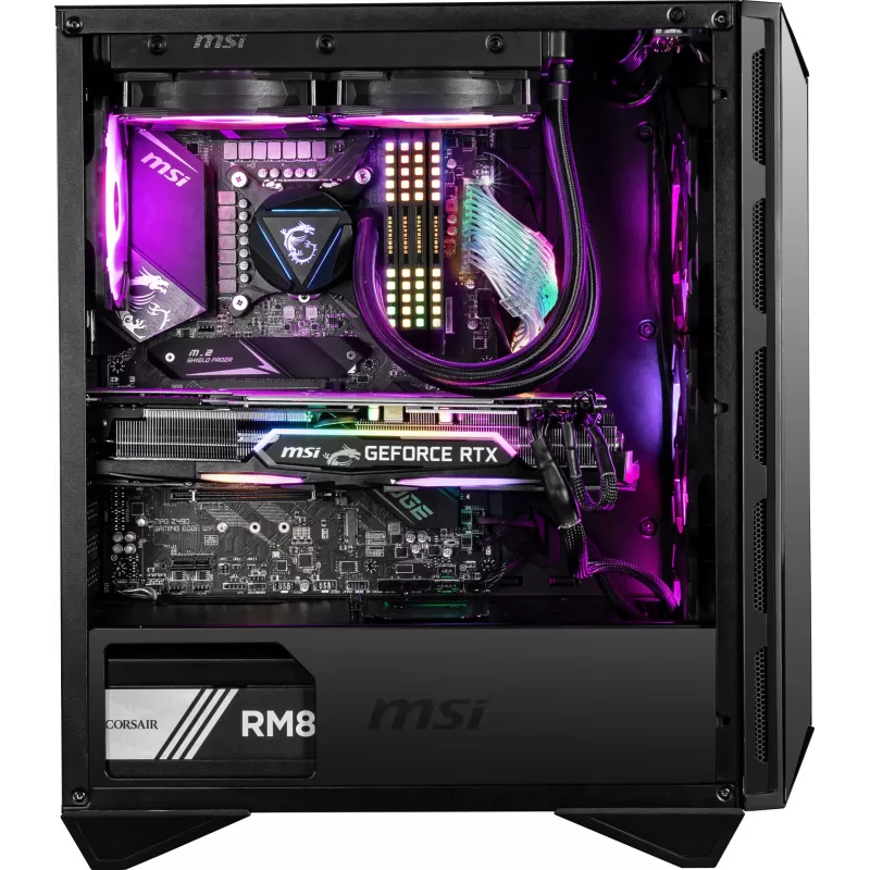 MSI MPG Gungnir 110R Midi Tower kompiuterio dėžė, juoda, grūdinto stiklo šoninis skydas
