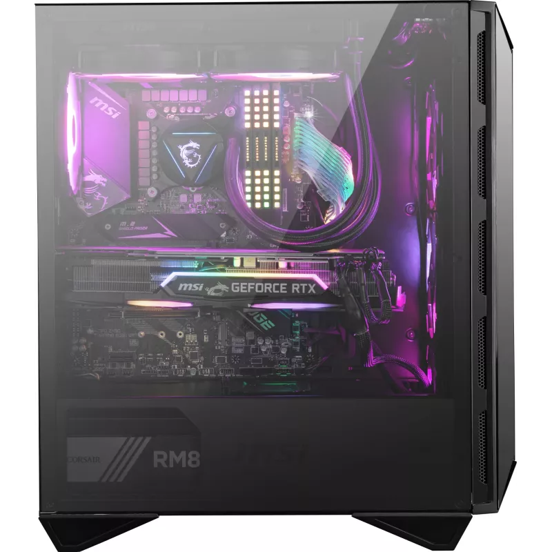 MSI MPG Gungnir 110R Midi Tower kompiuterio dėžė, juoda, grūdinto stiklo šoninis skydas