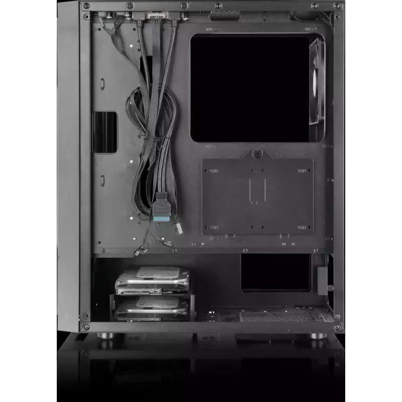 Korpusas Versa XM1 juodas plieninis 120mm ventiliatorius USB3.0