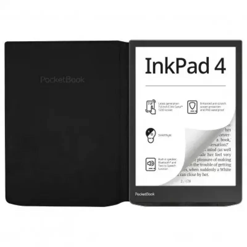 Apsauginis dėklas su atlenkiamu dangteliu „PocketBook“ 7,8 colių el. knygų skaitytuvui — HN-FP-PU-743G-RB-WW, magnetinis užsegimas, juoda