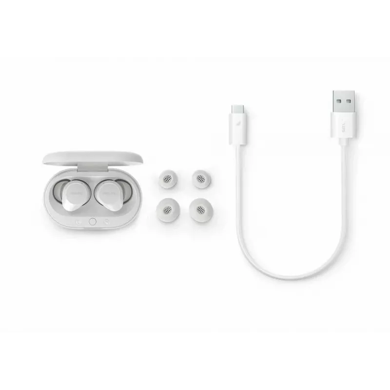 Philips TAT1209WT/00 belaidės ausinės True Wireless Stereo (TWS) Įdedamos Skambučiams/Muzikai Bluetooth Baltos