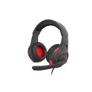 GENESIS Radon 210 ausinės laidinės, galvos lankas, žaidimams, USB Type-A, juodos, raudonos