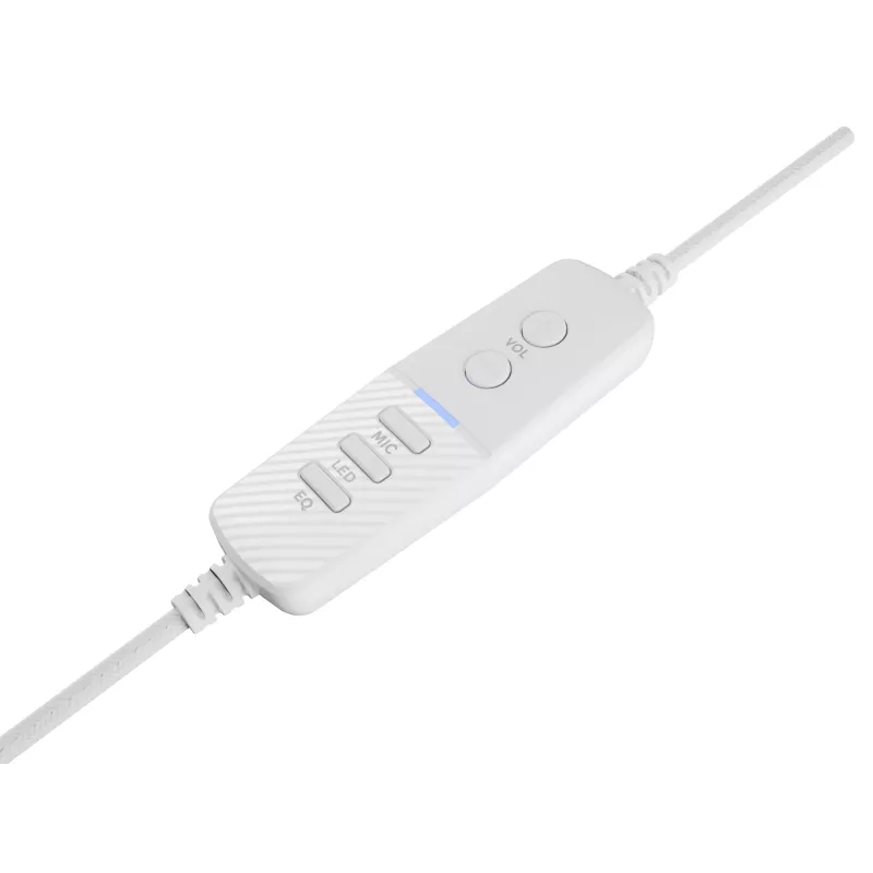 Ausinės GENESIS Neon 764 laidinės, antgalvinės, žaidimams, USB-A, baltos