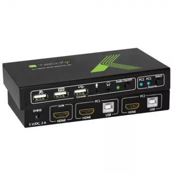 Techly IDATA KVM-HDMI2U 2x1 USB HDMI KVM jungiklis 4Kx2K, juodas