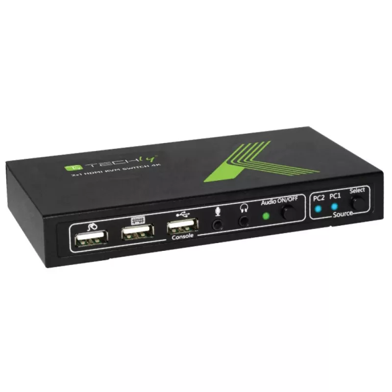 Techly IDATA KVM-HDMI2U 2x1 USB HDMI KVM jungiklis 4Kx2K, juodas