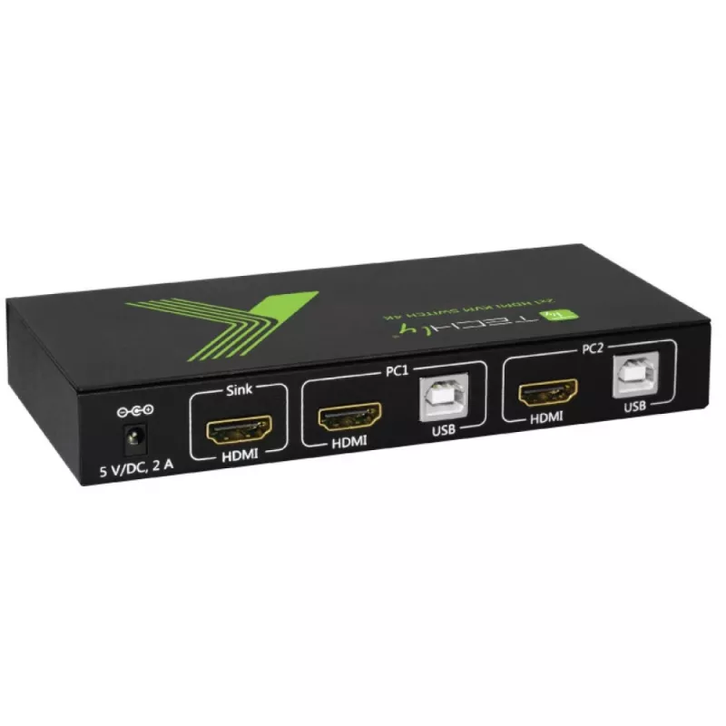 Techly IDATA KVM-HDMI2U 2x1 USB HDMI KVM jungiklis 4Kx2K, juodas