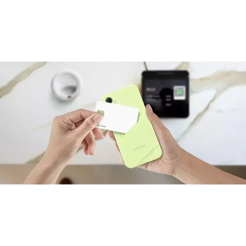 Apsauginis dėklas AVM EF-OA356 Samsung Galaxy A35, tinka 16,8 cm (6,6 colio) ekranui, kalkių, 1 kortelių kišenė