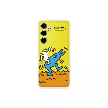 Dėklas Samsung Keith Haring Flipsuit Case S24 FE geltonas