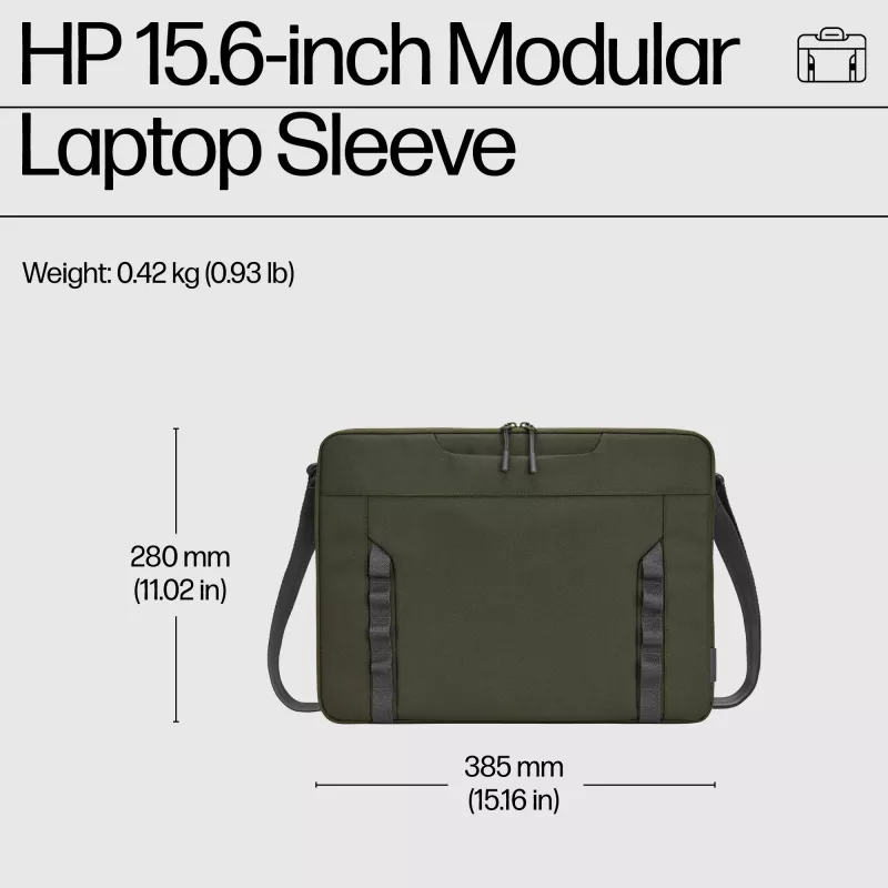 HP 15,6 colių modulinis nešiojamojo kompiuterio dėklas, 39,6 cm (15,6 colio), 420 g