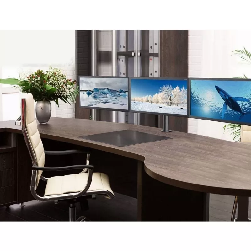 Techly ICA-LCD-482-T stalvinis trijų monitorių laikiklis 13-24 colių su terminalu