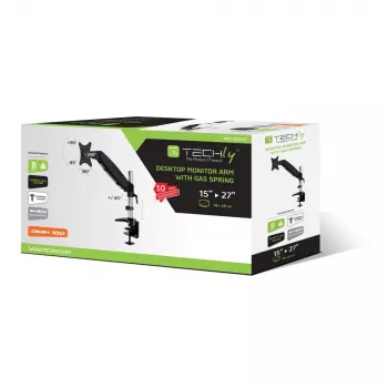 Techly stalinė vamzdinė dujinė spyruoklė monitoriui 15-27 colių 360 mm juoda ICA-LCD 111-BK