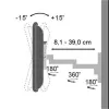 Techly ICA-LCD 104 sieninis laikiklis 13–30 colių LCD, 3 sąnariai, pasukamas ir pakreipiamas, iki 15 kg, VESA 75x75/100x100, sidabrinis