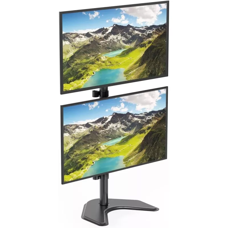 Dviejų monitorių laikiklis Techly ICA-LCD 2520V ant stalo, iki 27 colių, juodas