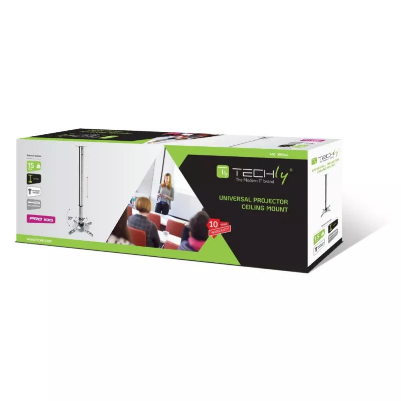 Techly projektoriaus lubų stovo prailginimas 60-102 cm sidabrinis ICA-PM 102XL