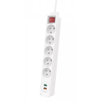 Hama 44133758 ilginimo laidas 1.4 m 5 AC lizdai Baltas