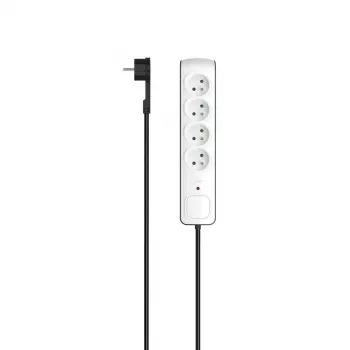 Hama P2223761 ilgintuvas 1,5 m 4 AC lizdai (-ų) Vidaus naudojimui Juoda, Balta