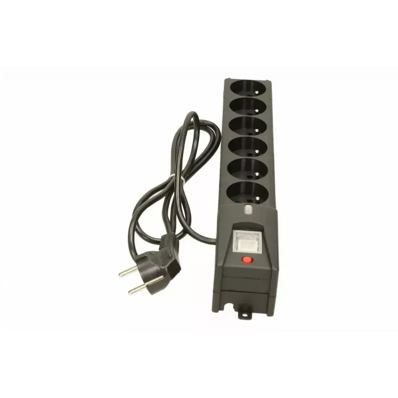 Apsauginis filtras lestar LX 610 G-A — 6 IEC 320 lizdų, 1,5 m laidas, 155 J, 230 V, juodas