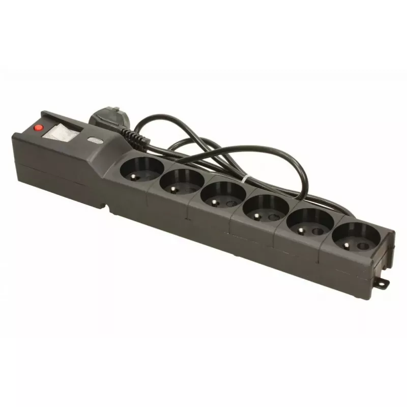 Apsauginis filtras lestar LX 610 G-A — 6 IEC 320 lizdų, 1,5 m laidas, 155 J, 230 V, juodas