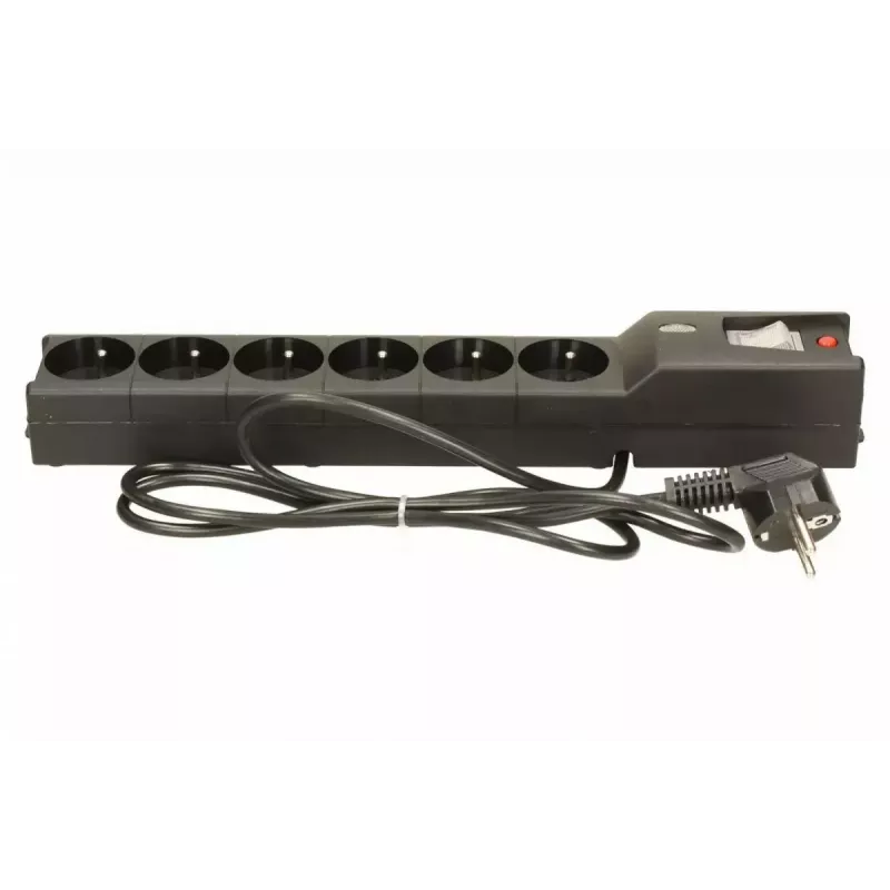 Apsauginis filtras lestar LX 610 G-A — 6 IEC 320 lizdų, 1,5 m laidas, 155 J, 230 V, juodas