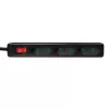 Prailginimo laidas LogiLink LPS230B 1,5 m 3 AC lizdai juodas