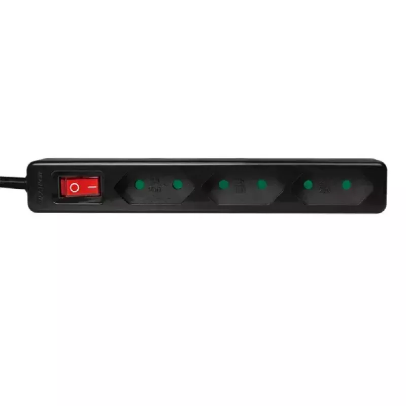 Prailginimo laidas LogiLink LPS230B 1,5 m 3 AC lizdai juodas