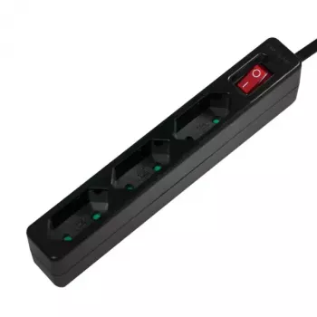 Prailginimo laidas LogiLink LPS230B 1,5 m 3 AC lizdai juodas