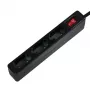 Prailginimo laidas LogiLink LPS230B 1,5 m 3 AC lizdai juodas