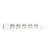 Prailginimo laidas LogiLink LPS249U 1,5 m 5 AC lizdai 2 USB patalpoms balta