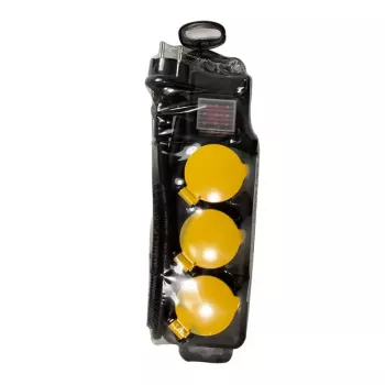 Prailginimo laidas LogiLink LPS253 1,5 m 3 AC lizdai lauko juodas geltonas